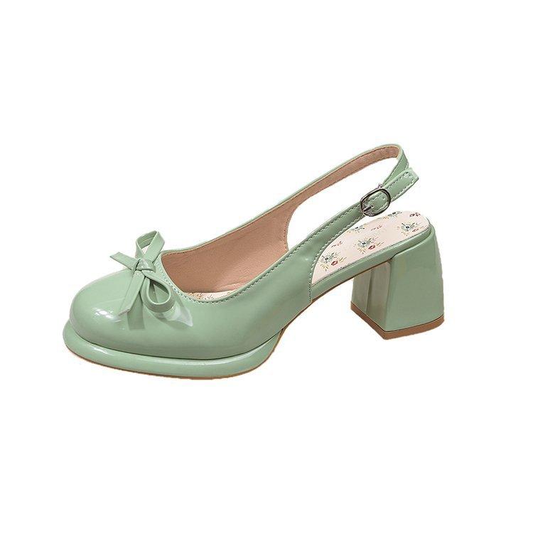 

[youshilai] French thick-heeled bag head sandals 2025 summer models with skirts, fairy style high-heeled sandals 34