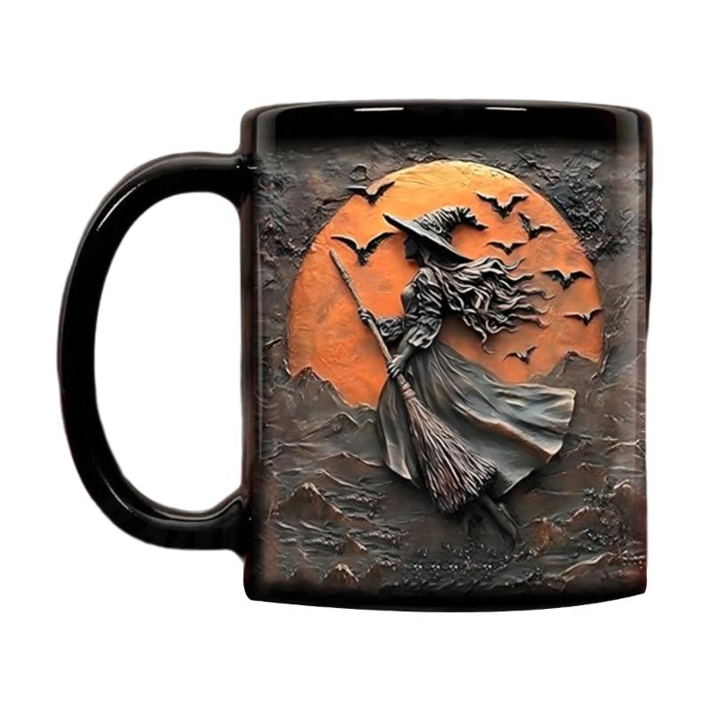 Canecas de Cerâmica Exclusivas com Tema de Bruxas 3D Grande Capacidade Presente de Halloween Xícara de Café para Chocolate Quente Chás Presente de Halloween