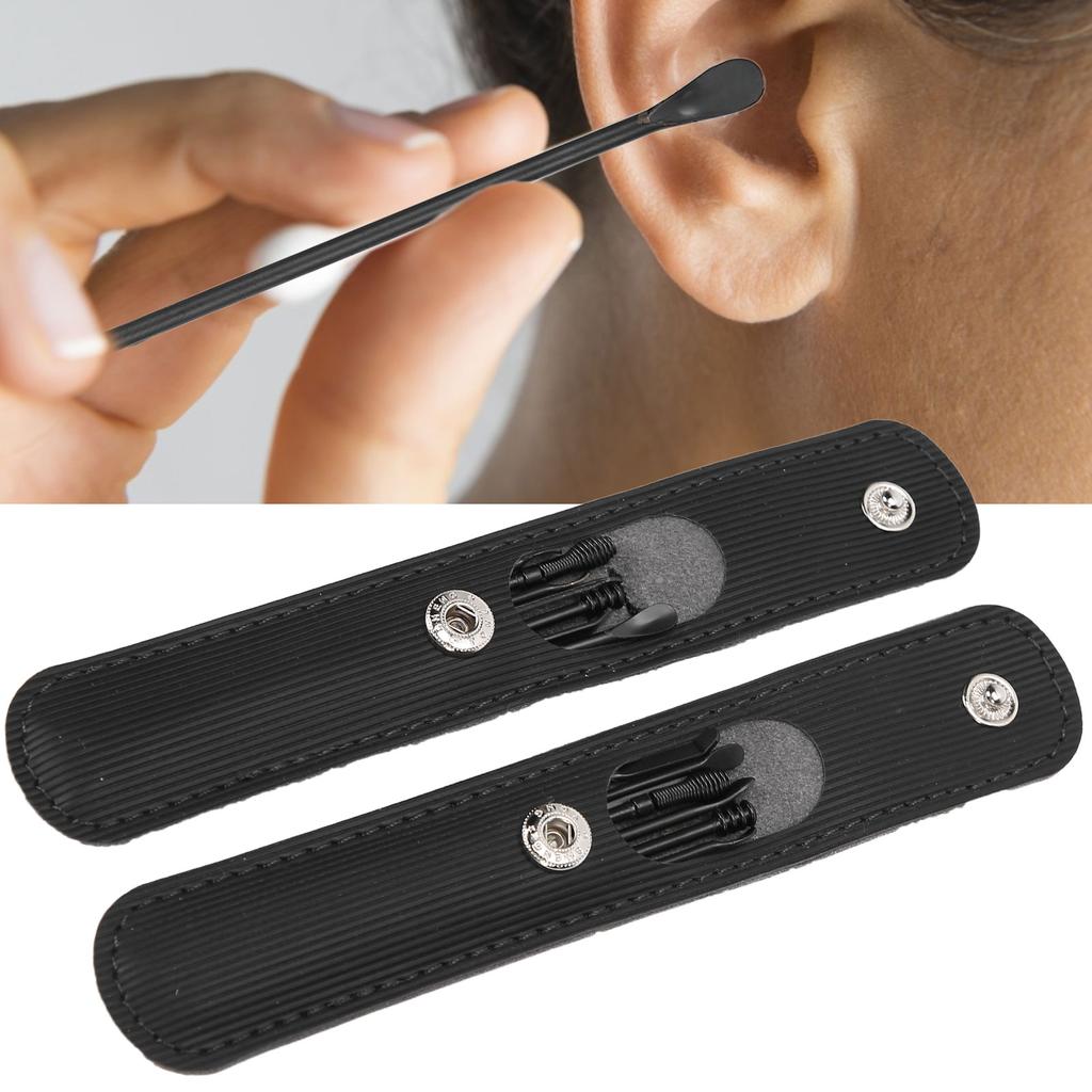 Ear Pick Spoon Stainless Steel Spiral Ear Spoon Ear Wax Removal Cleaner Set for Adult