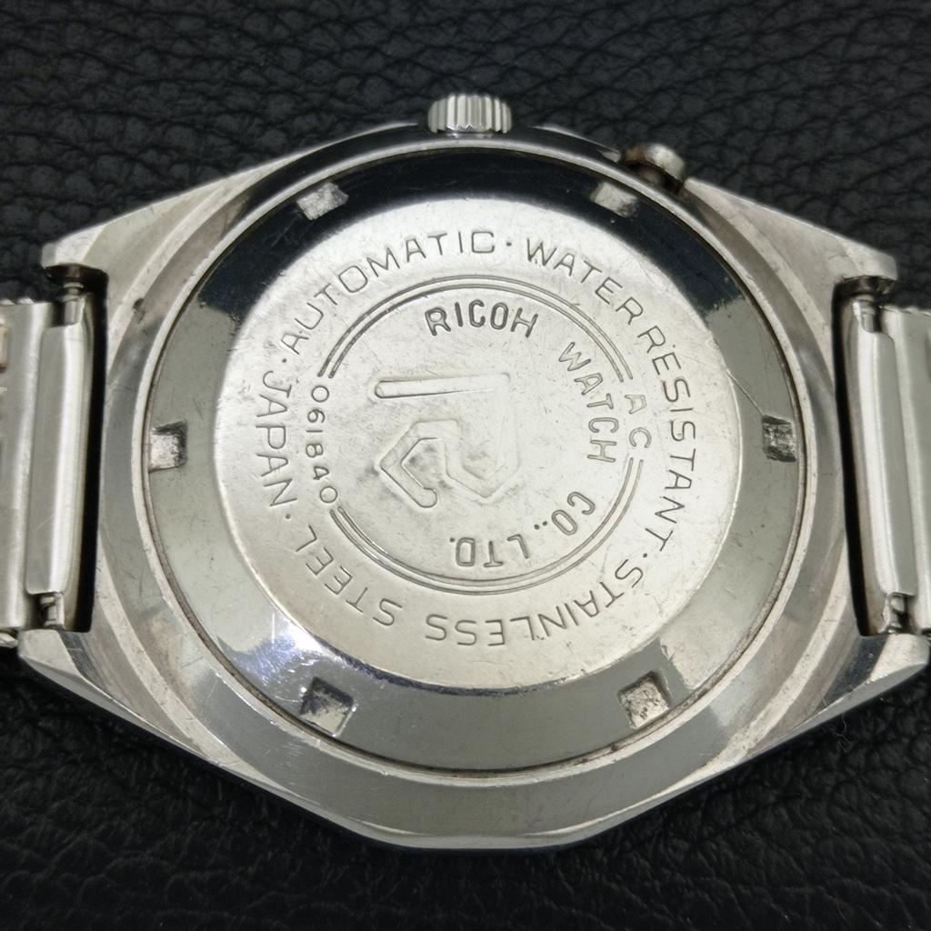 AUTOMATIC VINTAGE RICOH R31 JAPAN MENS BLACK COLOR DIAL WATCH a707631-1
