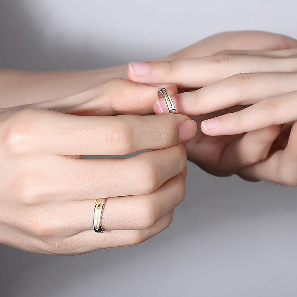 Couples Ring S925 Silver Opening A Pair Meteor Planetfall Rings For Lovers Fashion Diy Jewelry Anniversary Valentine Gift