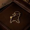 Sheep Cardigan Pin Hollow Brooch Lapel Pin, Golden Plated Alloy Animal Badge Decorative Clothing Accessory for Daily Wear Party Vintage Style