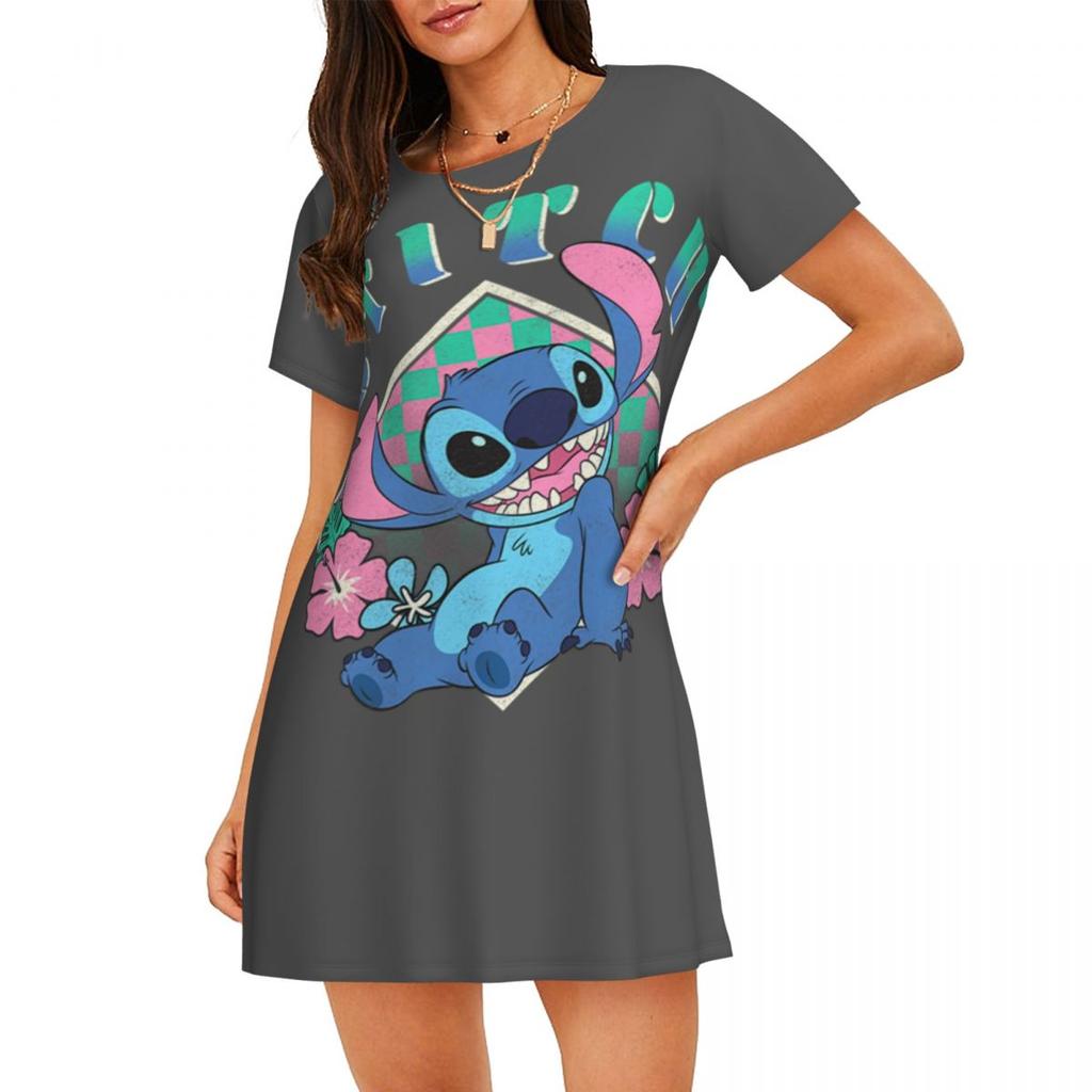 Casual Loose Crew Neck Women's Fashion Print Casual Dresses