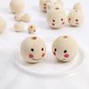 10pcs-60pcs Smile Face Painting Round Natural Wood 10mm 12mm 20mm 25mm Loose Beads for DIY Crafts Woodcraft Jewelry Bracelet Making Accessories