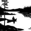 Wohnzimmer Wandbehang Kunst Runde Naturszene Eisenkunst, Waldsee Bootfahren Metalldekor, Wetterfeste Gartenornamente Rustikales Hintergrundornament