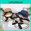 Summer Womens Straw Hat With Bowknot Wide Brim For Beach Travel Sun Protection