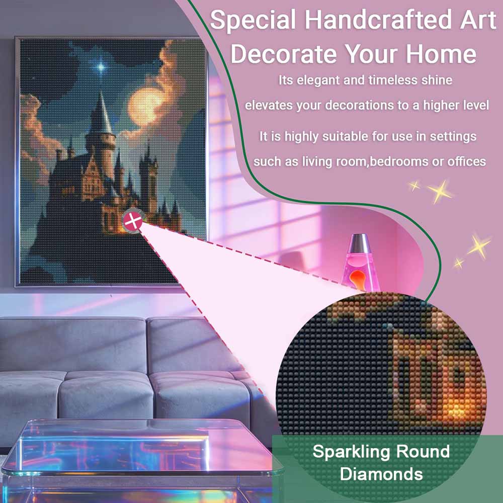 Diamond painting mystical castle landscape DIY 5D home room decoration kit