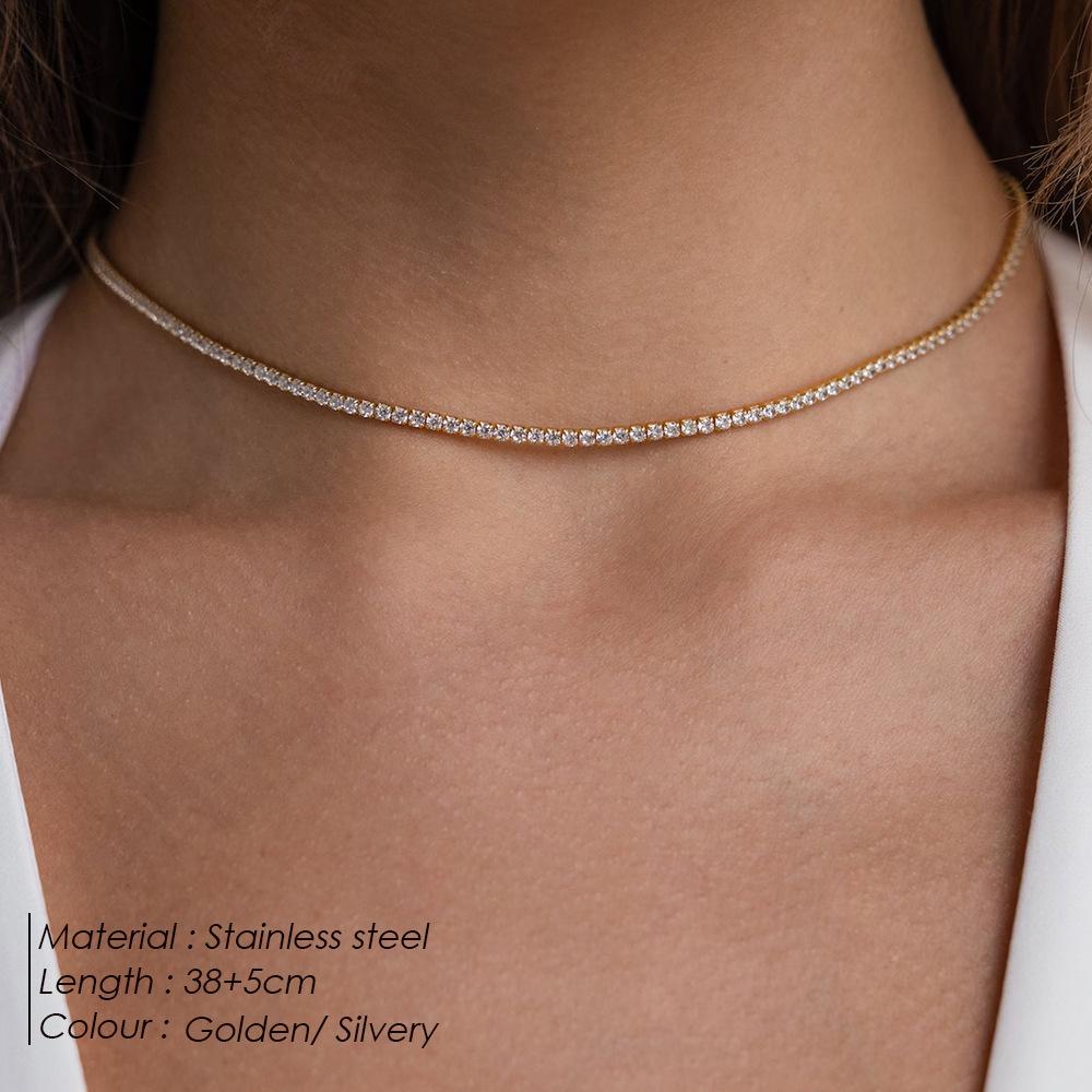 St. Delan European & American Fashion Zircon Tennis Necklace