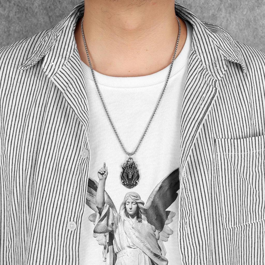 Amulett Talisman Anubis Gud Döden Halsband Hänge Antika Egypten Egyptisk Symbol Evigt Liv skydda väktare Döda