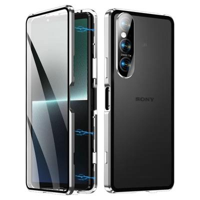 360 Grad Vollschutzhülle für Sony Xperia 1 VII 1 VI 10 5 Xperia1 V Doppelseitige Magnetische Adsorption Metall Gehärtetes Glas Schutzhülle