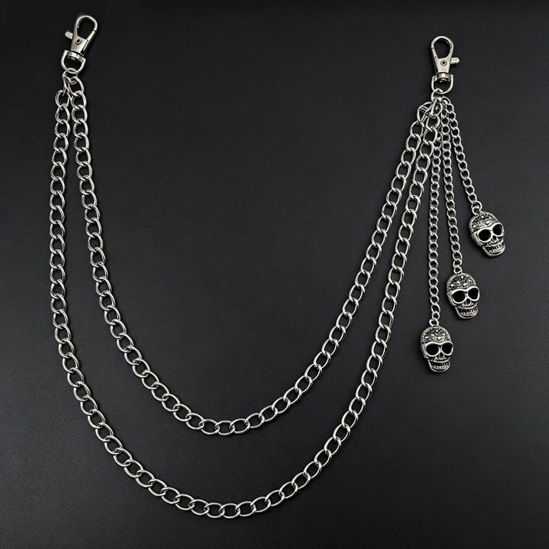 Punk Pants Chain Gothic Skull Decorative Waist Keychain Premium Hip-hop Jewelry for Men Women Holiday Gifts
