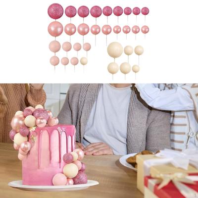 32 Peças Toppers de Bolo Bola Decorações Palitos de Balão Palitos para Bolos Mini Balões de Espuma para