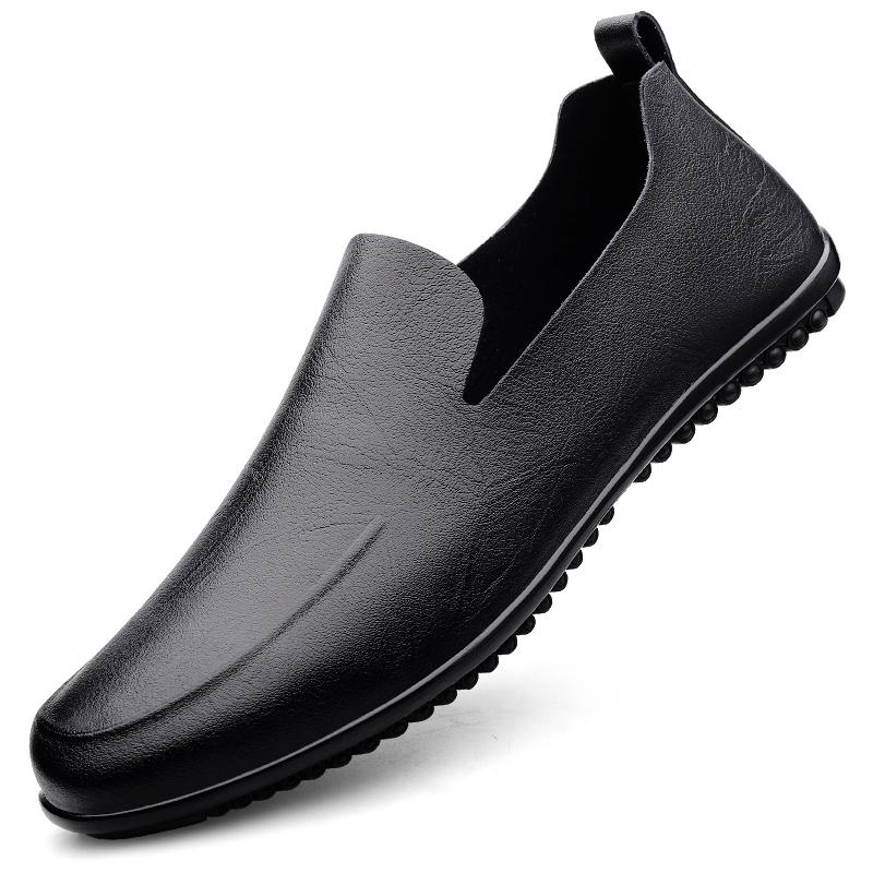 

Модные Стильные Ручной Работы Туфли-Лодочки Натуральная Универсальная Натуральная Кожа Лоферы Мужские Новые Мягкие Мокасины Слипоны На Плоской Подошве Повседневные Мужские Туфли 45 чёрный