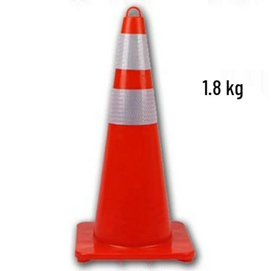 70cm Reflective PVC Road Safety Cone with Rubber Base