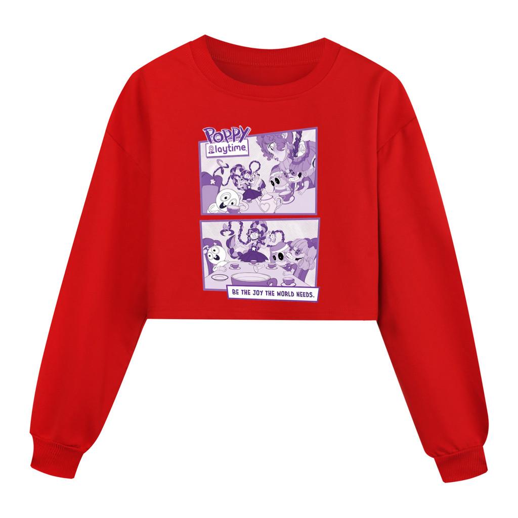 5632 Kids Girls Lily Lovebraids Printed Short Style Loose Long Sleeves Sweatshirt