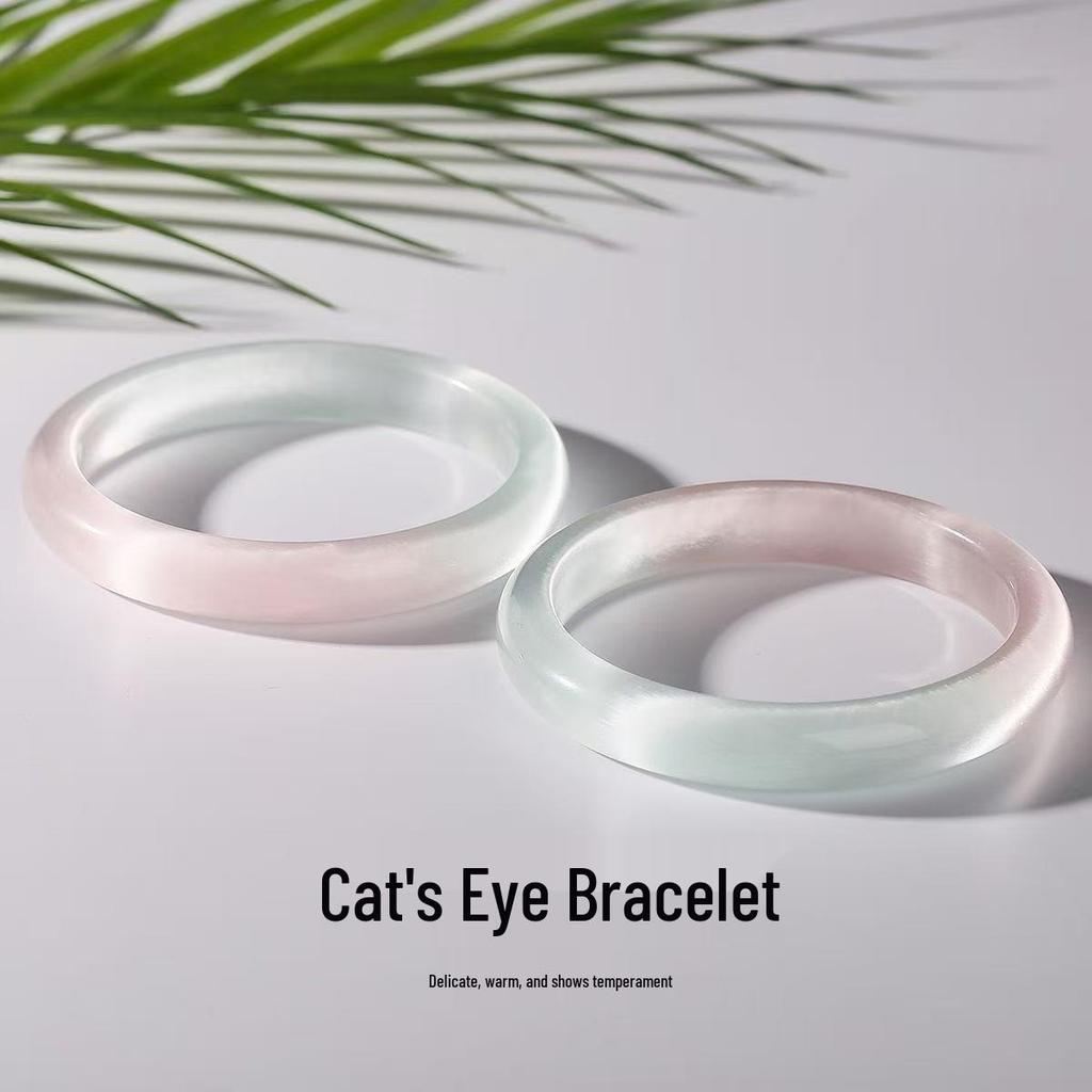 Ice Agate Lychee Jelly White Chalcedony Jade Bangle - Elegant Band for Women and Girls