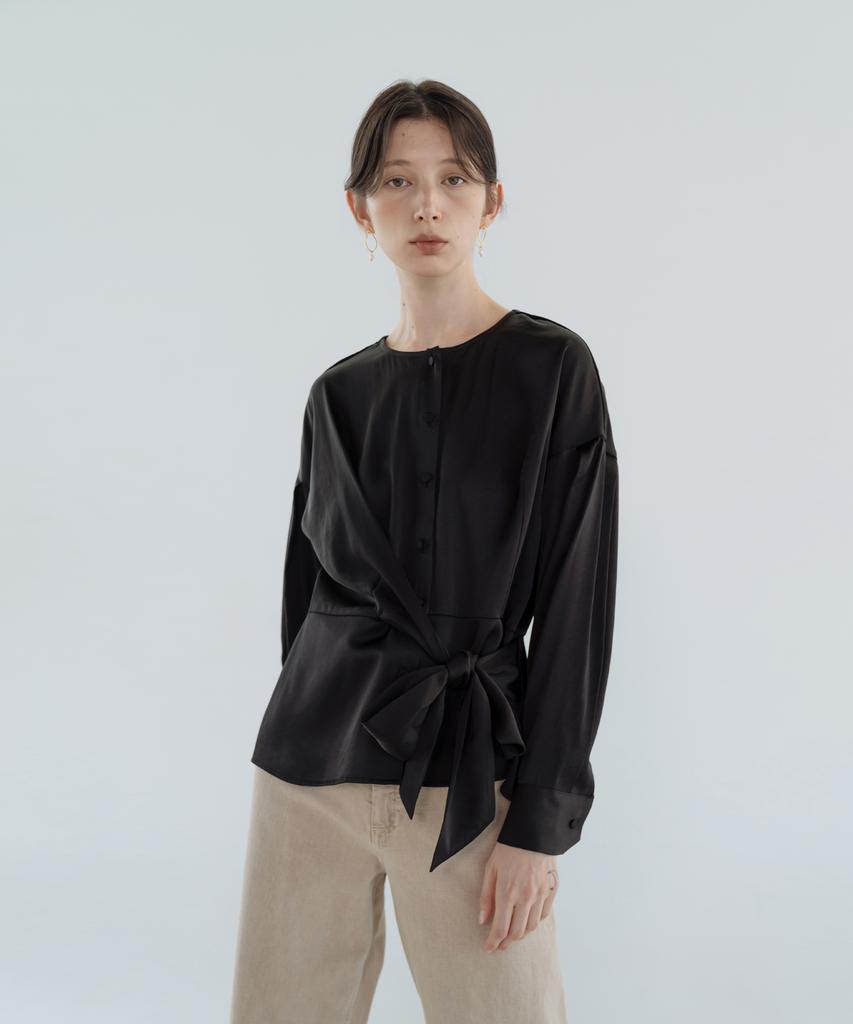 YOUNESS Tie-Waisted Blouse