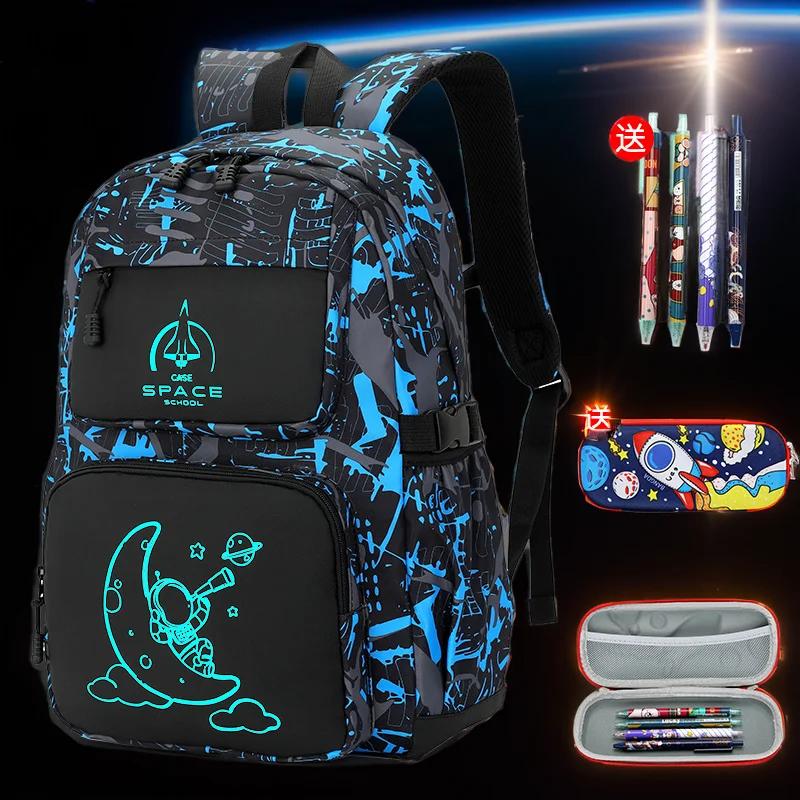 Lightweight Waterproof Kids School Backpack for Boys School Bag Grade 3-6 Large Capacity Casual Travel Shoulder Bag for Students
