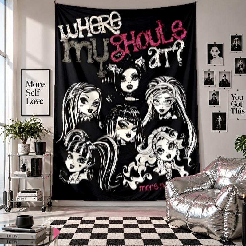 Wall TapestryMonster High Art Hanging Cloth Decorative Background Cover for Room Decoration
