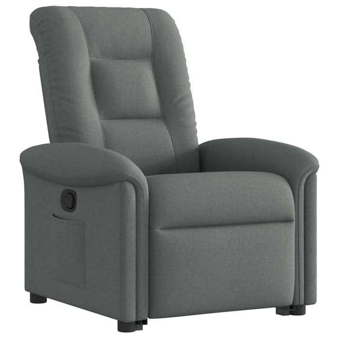 VidaXL Fauteuil inclinable Gris foncé Tissu, chaise inclinable, fauteuil inclinable pour personnes âgées, fauteuil releveur 3303255