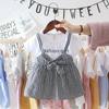 Children Summer Girls Cute Plaid Fake Two Piece Bottoming Short Sleeved Sweet Princess Dress