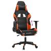 Gaming Chair with Footrest Black and Orange PU Leather
