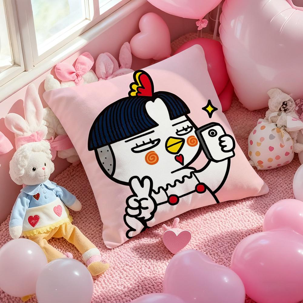 B-Buldak RameSn Kwaii Аниме Наволочка с Рисунком Подушки для Гостиной, Дивана и Спальни 12x12Inch