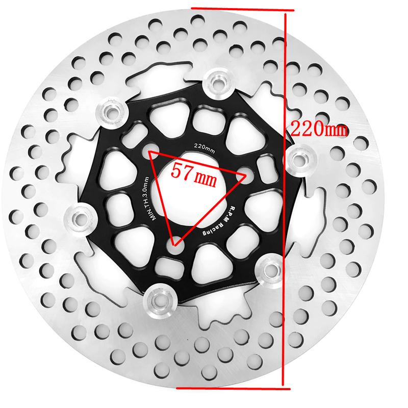 Universal CNC Aluminum Alloy Floating Disk Motorcycle Brake Disc 220mm Hole Pitch 57mm For Scooter Sport-bike
