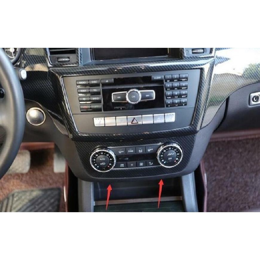 For Benz GL ML Car Central AC Button Control ABS Carbon Fiber Cover Trim 2012-15