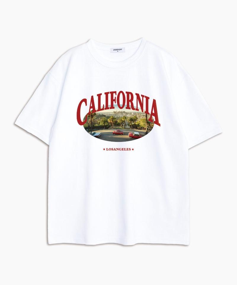UNDEROFF Oversized Crew Neck California Short Sleeve T-Shirt White