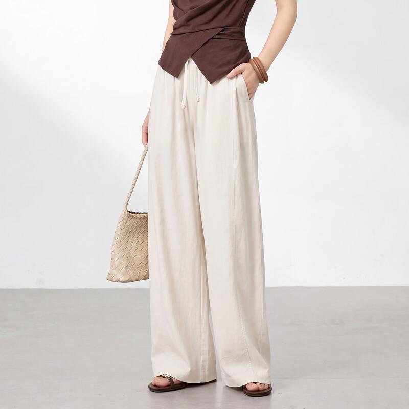 La Chapelle Women's Lyocell Blend Wide-Leg Pants