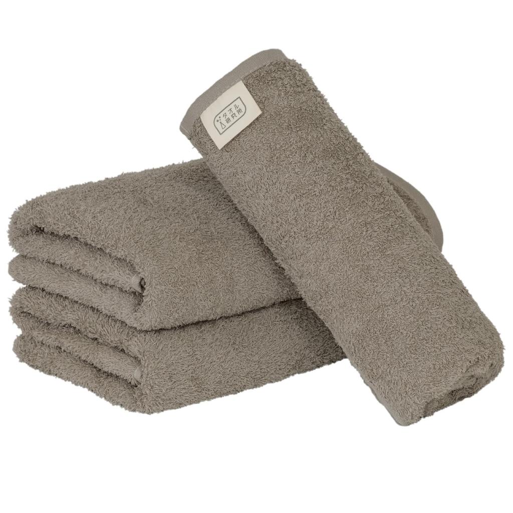 Towel Laboratory Reason for Mini Bath Warm Gray and Roasted Set of Easy to JapanTechnology [The Lightness] #006 Towels, Brown, 3, Quick-Drying, Thin,
