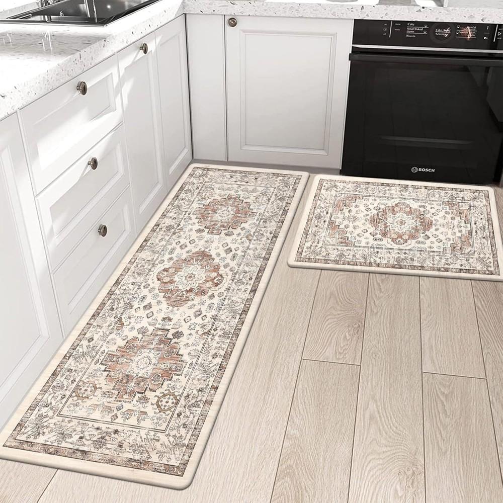

Anti Fatigue Kitchen Mat Boho Carpet Vintage Rugs Non-Slip Kitchen Mat for Floor Comfort Kitchen Floor Mats for Sink Laundry 1pc-40x60cm