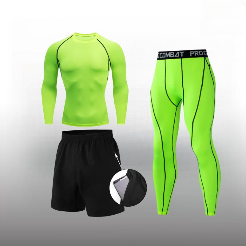 Men's Cross-Border Fitness Compression Set: Tight Base Layer for Sports, Basketball, Football, Running, and Yoga.