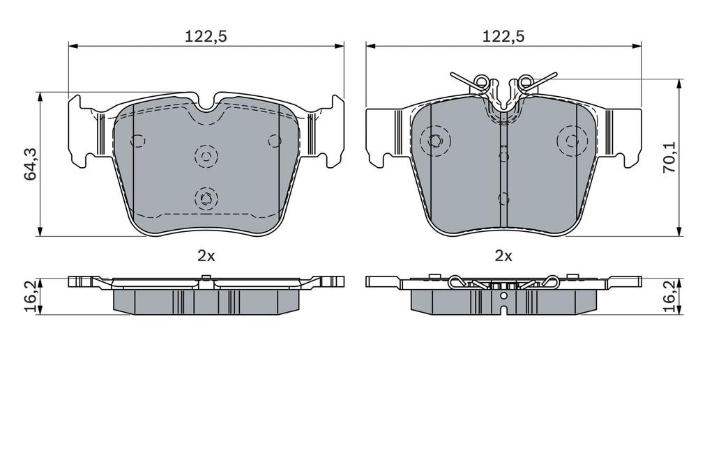 BOSCH Imported Car Brake Pads Part 0986424334 (Bosch) / (Rear) Number