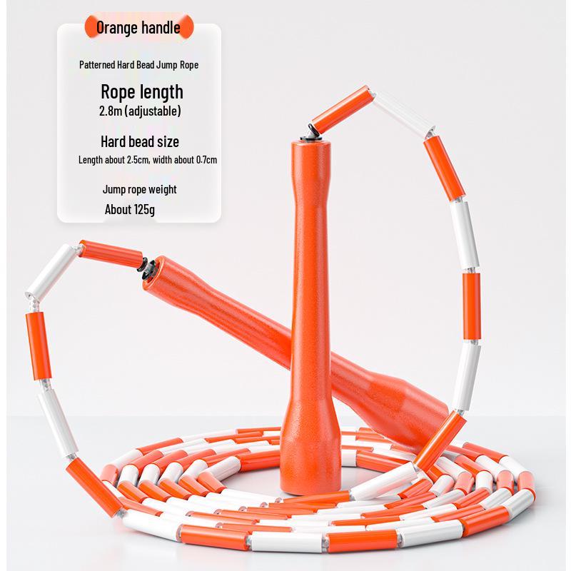 Bamboo Patterned PE Beads Jump Rope for Students & Adults - Sports Training & Competition