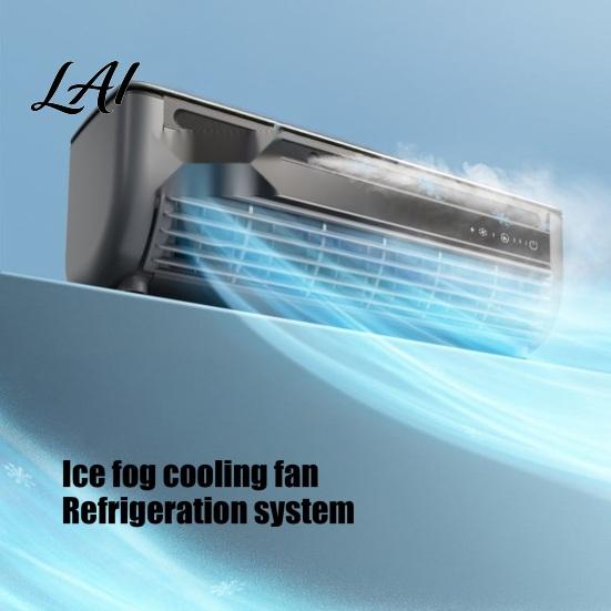 Tichý stolní ventilátor Přenosná mini klimatizace s děleným systémem Nastavitelné rychlosti Energeticky úsporné Zvlhčování Bez vrtání Nástěnný držák Chlazení pro domácí kancelář