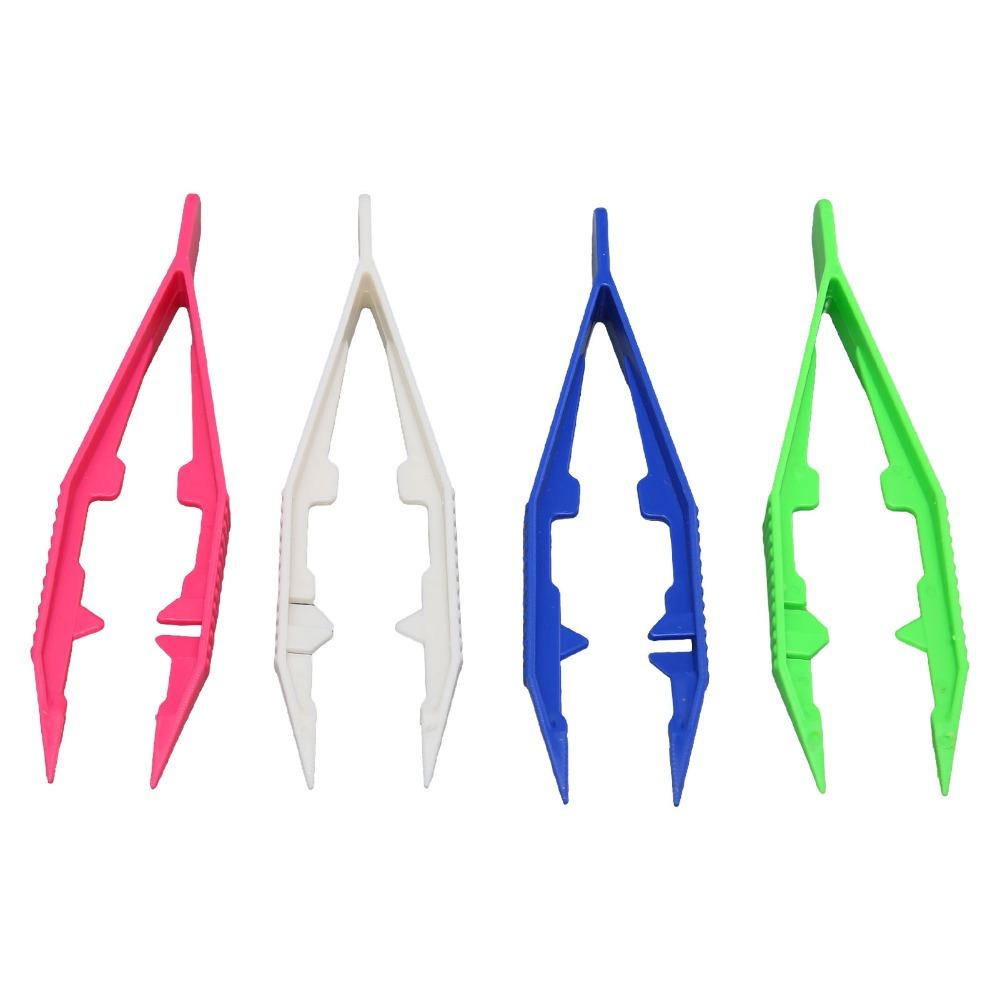 30pcs Plastic Bead Tweezers Slip Resistance Craft Tweezers Plastic Tweezers  For Jewelry Making