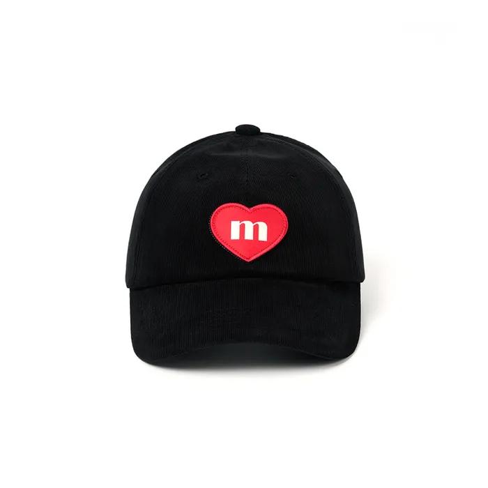 CORDUROY HEART DEEP BALL CAP BLACK