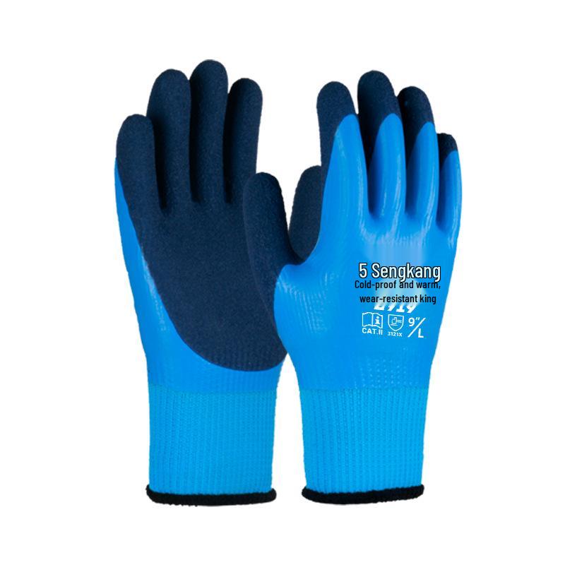 Terry Cloth Waterproof Puncture-Resistant Non-Slip Gloves for Crab Catching and Seafood Cleaning