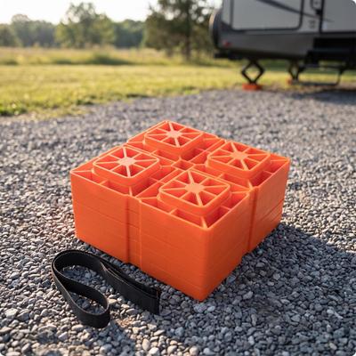 5 Pieces RV Leveling Blocks Reinforced for Campsites, Driveways