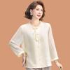 Spring 2026 Chiffon Jacquard Top for Middle-Aged and Elderly Women