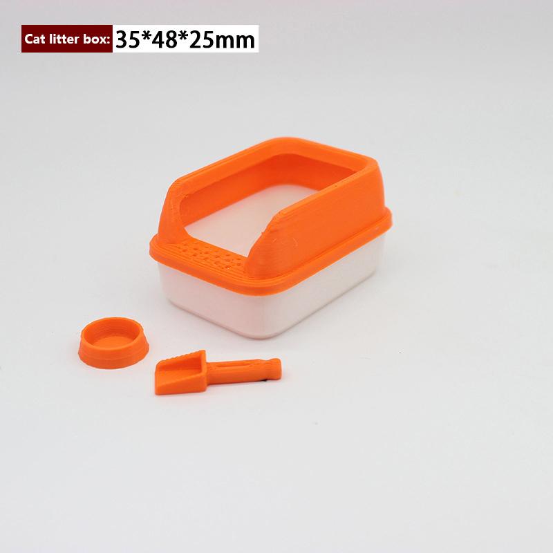 3Pcs/Set Home Decoration 1:12 Dollhouse Miniature Cat Litter Box Model Mini Shovel Pet Supplies For Doll Diy Accessories Toy