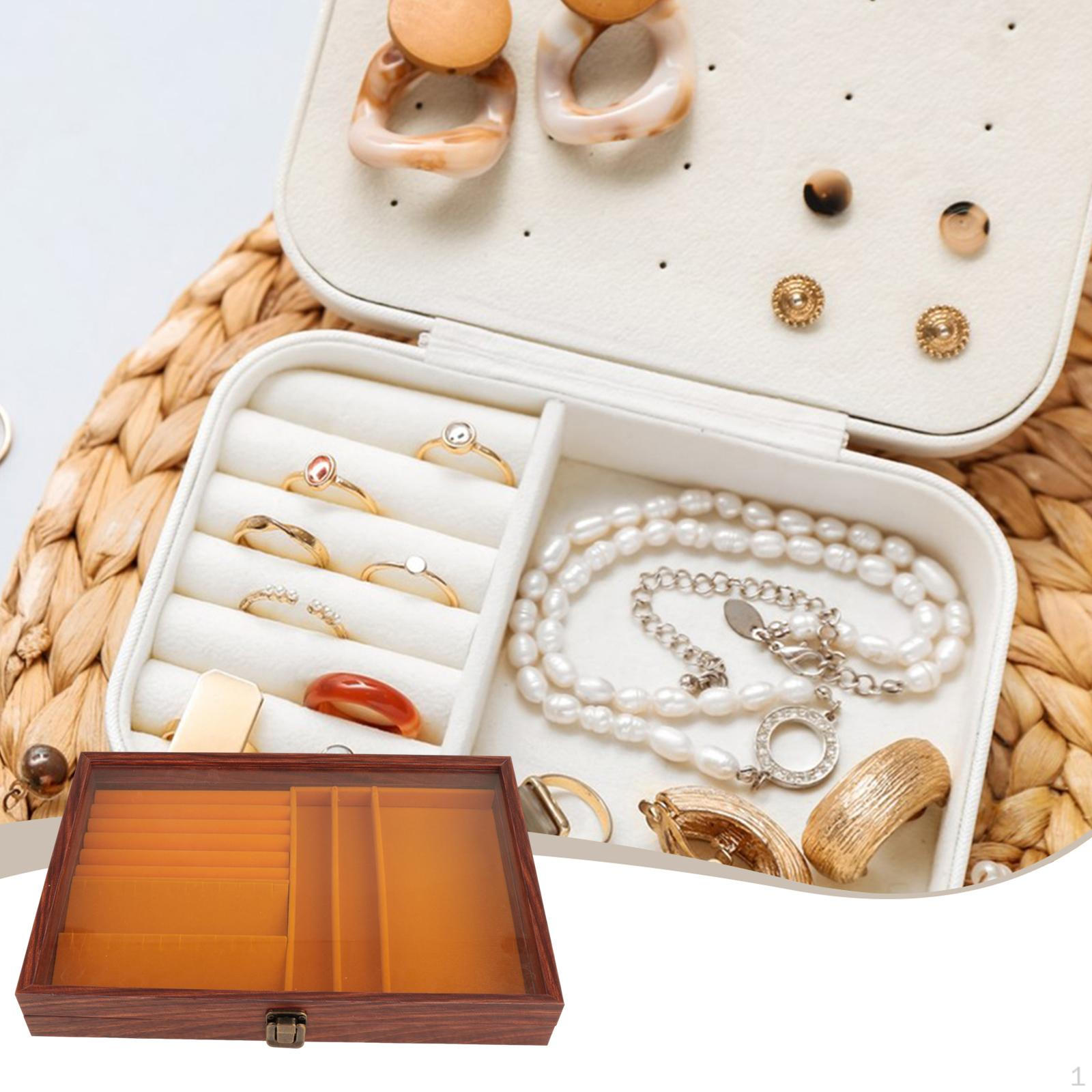 

Контейнер для ювелирных изделий Многофункциональный Запираемый с откидной прозрачной крышкой Большой вместимости Подарки Style E