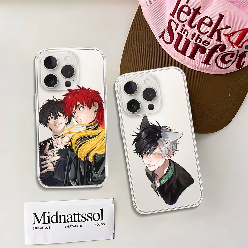 Amine W-WINDs BREAKERs Phone Case For IPhone 17 16 15 14 Plus 13 12 11 Pro Max Phone Back Cover Transparen
