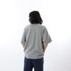 Short Round Graphic Short Sleeve Pocket Oxford Gray [Champion] T-Shirt, Sleeve, Neck, 100% Cotton, Embroidery, Print, T-Shirt, Men's Casual, C3-Z327,