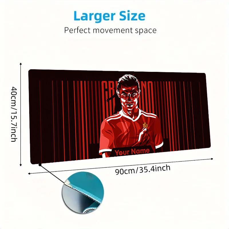 Cr7 Custom Name Large Size Mouse Pad Large Gaming Table Cushion Non-slip Laptop Tablet Big Mousepad XXL Mat Mini PC Playmat With Lock edge
