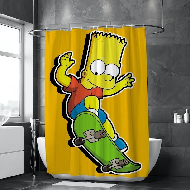 PO01 Shower Curtains for Bathroom Accessories Simpsones Waterproof Shower Curtain Bath Bedrooms the Home Fabric Shade Opaque Pr
