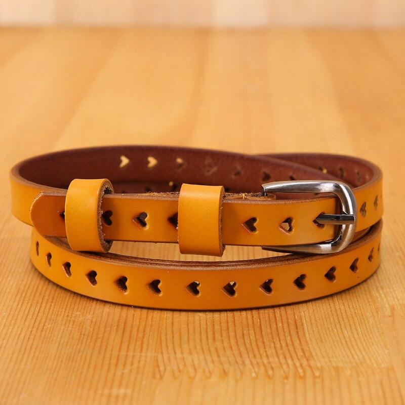 1.4cm Belts for Women Geniune Leather Casual Designer Fashion High Guality Love Heart Eyelet Grommet Belts Solid Color LB2222