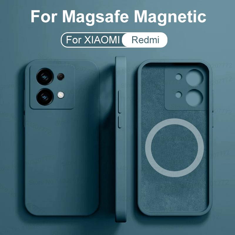 

Для Magsafe Магнитный Силиконовый Чехол Для Xiaomi Mi 14 13 12 13T 12T Ultra Redmi Note13 12 11 10 Pro Plus 5G Беспроводная Зарядка Чехол For MI 13 Pro